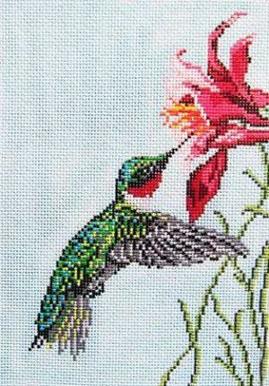 Loon on the Lake Bird handpainted 18 mesh Needlepoint Canvas by Needle  Crossings