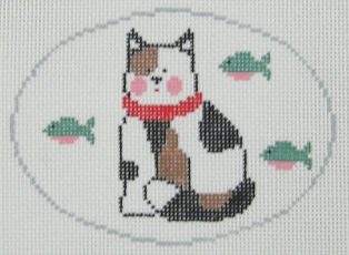 Kathy Schenkel Designs - Calico Cat Oval