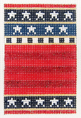 Kelly Clark Needlepoint - Red Stripes Firecracker