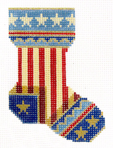 Kelly Clark Needlepoint - Patriotic Micro Sock