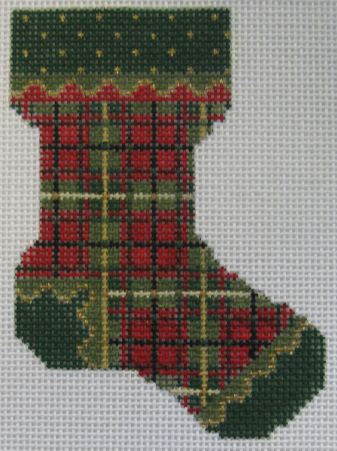 Kelly Clark Needlepoint - Micro Sock, MacCauley Plaid