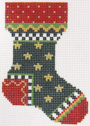 Kelly Clark Needlepoint - Forest Star Sock