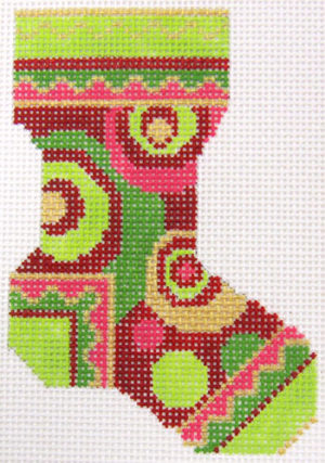 Kelly Clark Needlepoint - Red Fiesta Sock