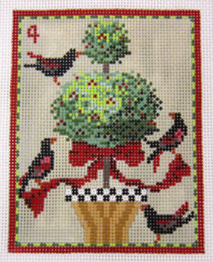 Kelly Clark Needlepoint - Four Calling Birds