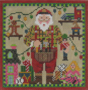 Kelly Clark Needlepoint - Santa's Workshop Square