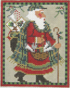 Kelly Clark Needlepoint - Mini Santa, Old World Stitching - Needle Nook
