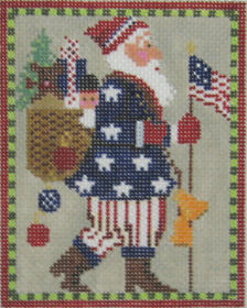 Kelly Clark Needlepoint - Mini Santa, Stars -n- Stripes
