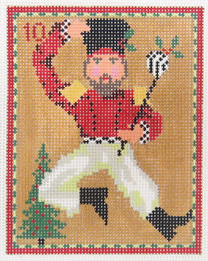 Kelly Clark Needlepoint - Ten Lords-a-Leaping