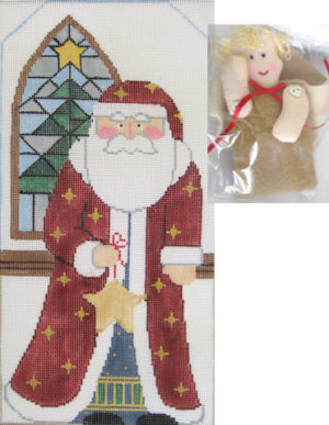 Kathy Schenkel Designs - Celestial Santa w/Angel