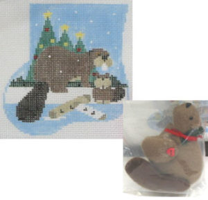 Kathy Schenkel Designs - Mother & Baby Beavers Mini Sox w/Stuffed Beaver
