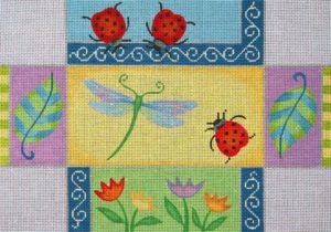 JP Needlepoint - Dragonfly Patchwork Brick Cover