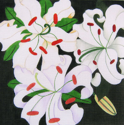 Dede's Needleworks - Giant White Lilies