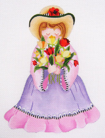 Dede's Needleworks - Flower Girl, Tulips
