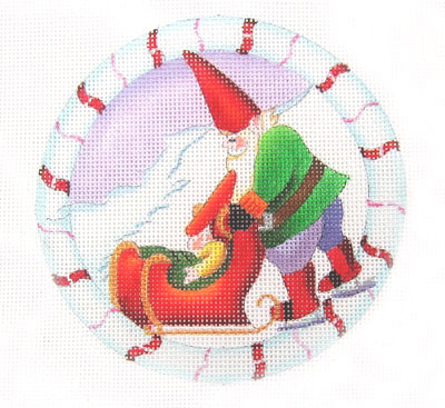 Dede's Needleworks - Little Mountain Men with Sleigh