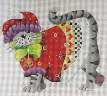 Dede's Needleworks - Sweatered Folk Cat