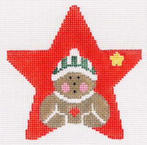 Kathy Schenkel Designs - Star, Gingerbread in Red