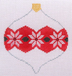 Kathy Schenkel Designs - Poinsettia/White Bauble