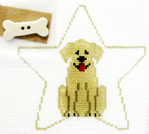 Kathy Schenkel Designs- Star Ornament, Golden Retriever