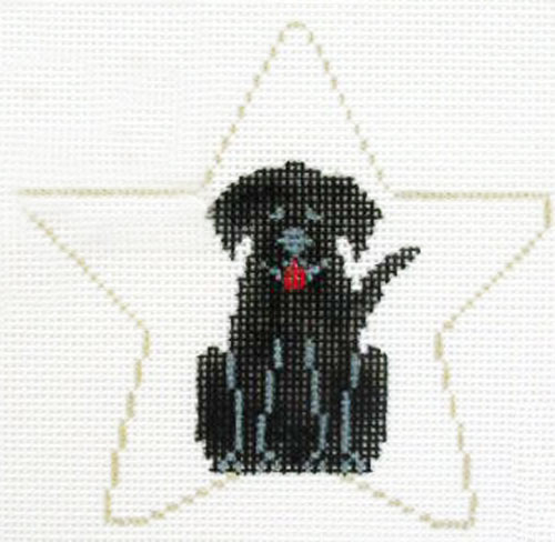 Kathy Schenkel Designs - Star Ornament, Black Lab