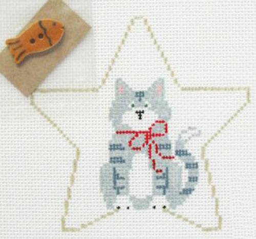 Kathy Schenkel Designs - Star Ornament, Tabby Cat