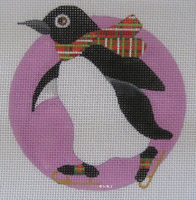 Dede's Needleworks - Penguin Ornament, Skate