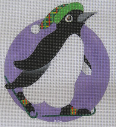 Dede's Needleworks - Penguin Ornament, Ski