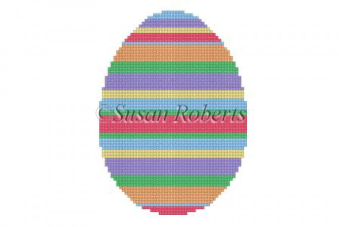 Susan Roberts Needlepoint - Egg, Stripes