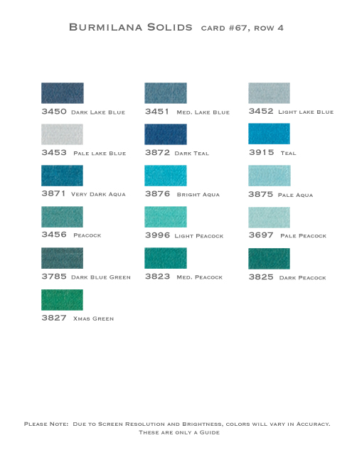 Burmilana Thread Color Chart