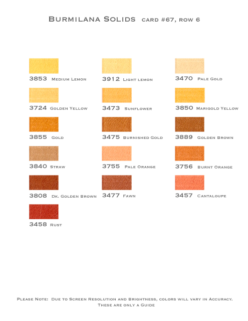 Burmilana Thread Color Chart