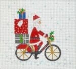 Kate Dickerson Needlepoint - Santa on Bicycle