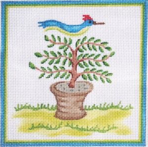 Kate Dickerson Needlepoint - Bird and Topiary