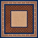 JP Needlepoint - Blue & Brown Greek Key Tefillin Bag
