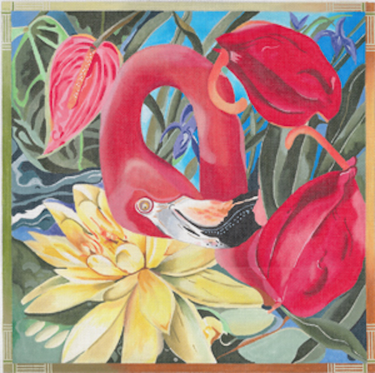 Joy Juarez - Flamingo with Purple Iris