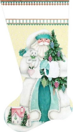 Melissa Shirley Designs - Winter White Santa Stocking
