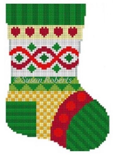 Susan Roberts Needlepoint- Geo Hearts