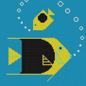 Charley Harper Needlepoint - Rock Beauty Fish