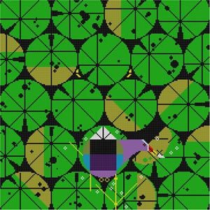 Charley Harper Needlepoint - Gallinule & Gator