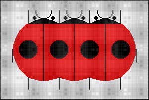 Charley Harper Needlepoint - Ladybug Trifecta