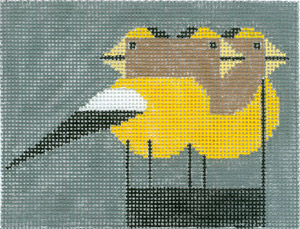 Charley Harper Needlepoint - Grosbeak Ornament