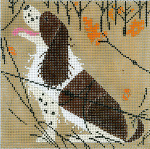 Charley Harper Needlepoint - Springer Spaniel Ornament
