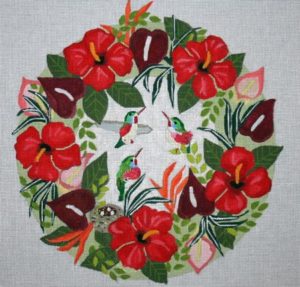 Melissa Prince Designs - Hummingbird Tropical Wreath