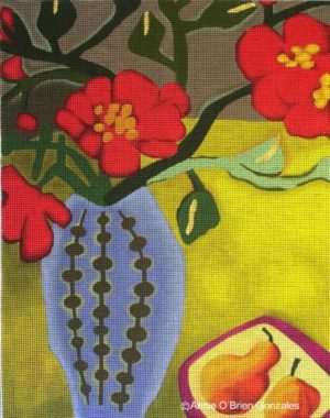 Melissa Shirley Needlepoint - Tall Blue Vase