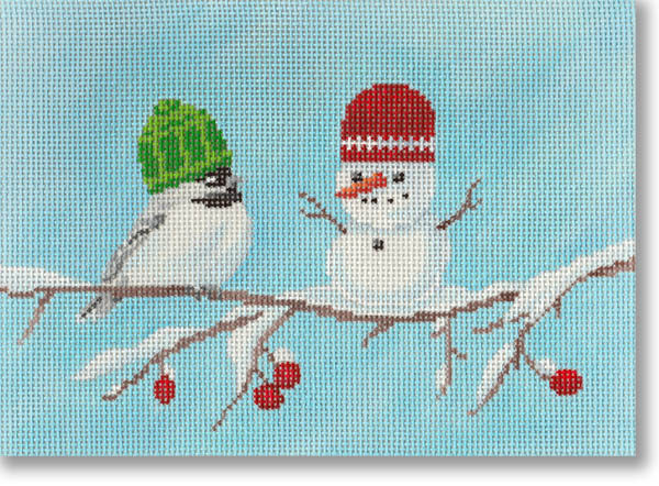 Scott Church Needlepoint - Chickadee's Snowman