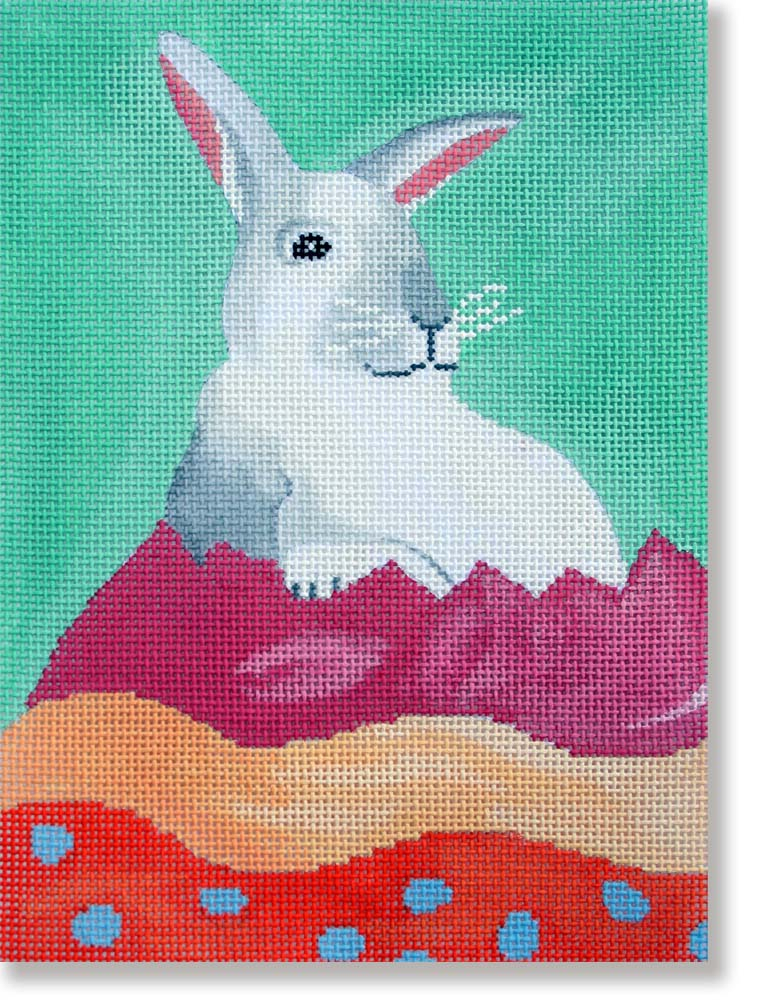 Scott Church Needlepoint Bunny in Easter Egg Needle Nook