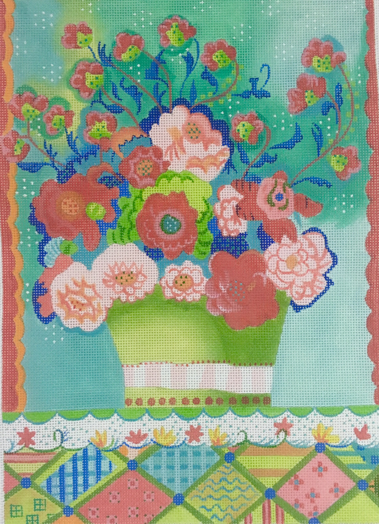 Vallerie Needlepoint Gallery - Pink Peonies - Needle Nook