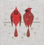 Vallerie Needlepoint Gallery - Two Cardinals Ornament