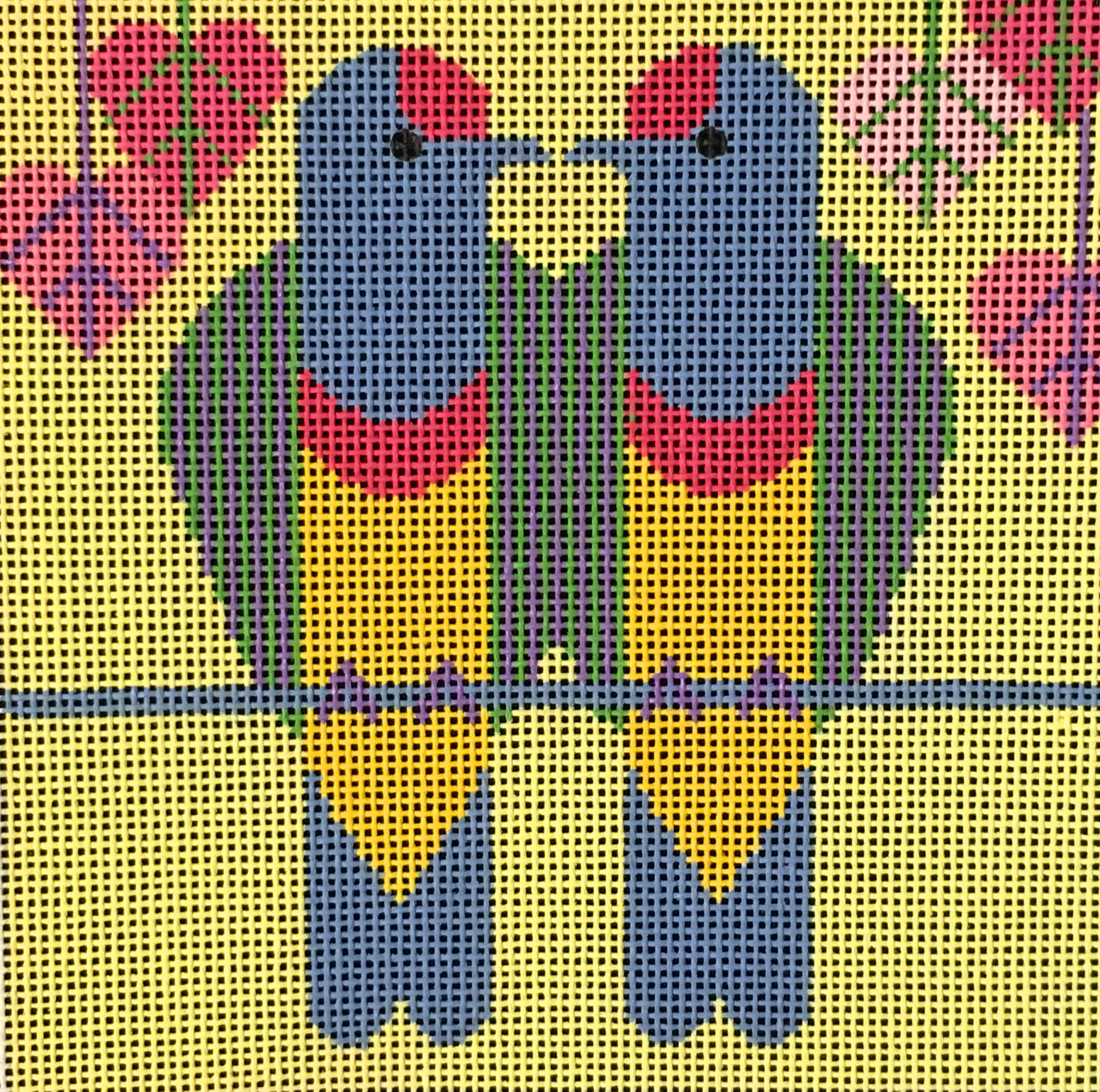 Vallerie Needlepoint Gallery Rose Crowned Fruit Doves Needle Nook