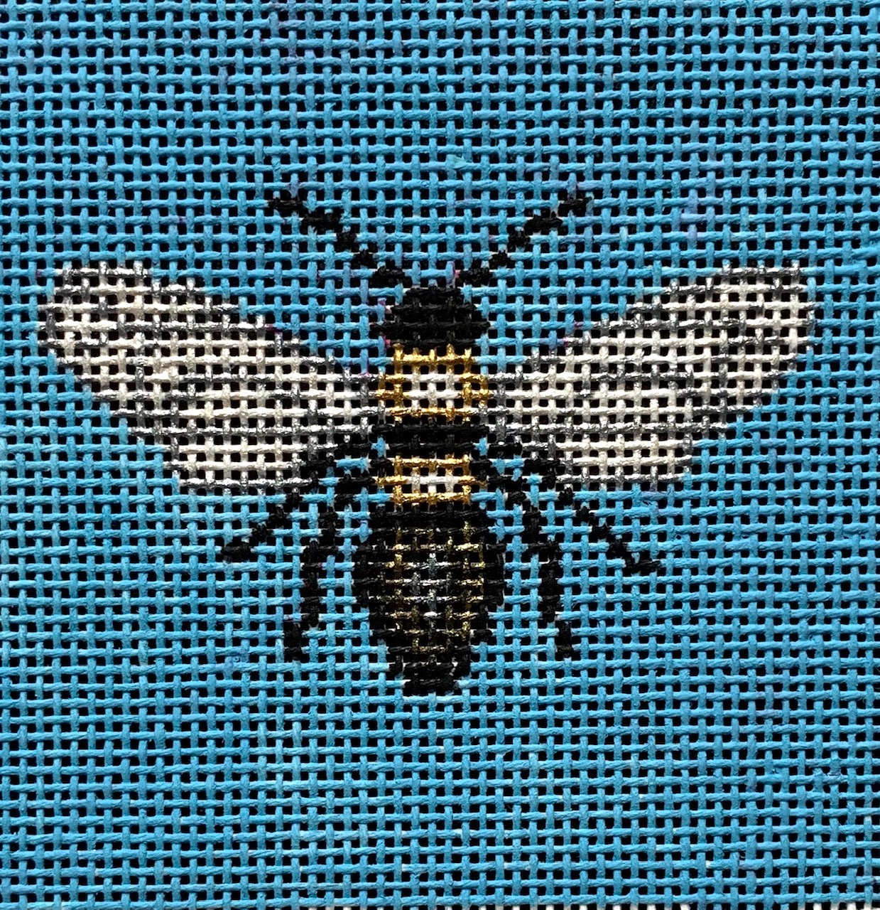 Vallerie Needlepoint Gallery Bee on Blue Needle Nook