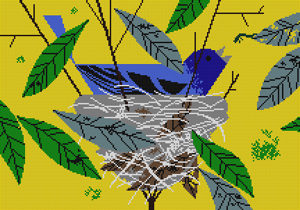 Charley Harper Needlepoint - Indigo Bunting