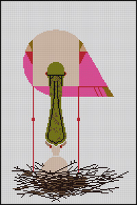 Charley Harper Needlepoint - Spoon Fed